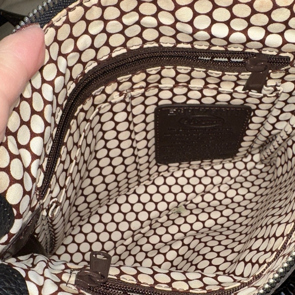 Brighton Black and Brown Crocodile leather nylon Crossbody with sunglasses case - Picture 9 of 15